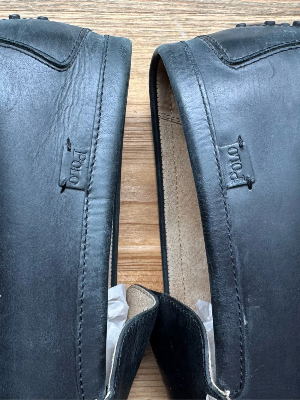 Polo Ralph Lauren Woodley Mens Driving Loafer Shoes Leather Size 15 D Black
